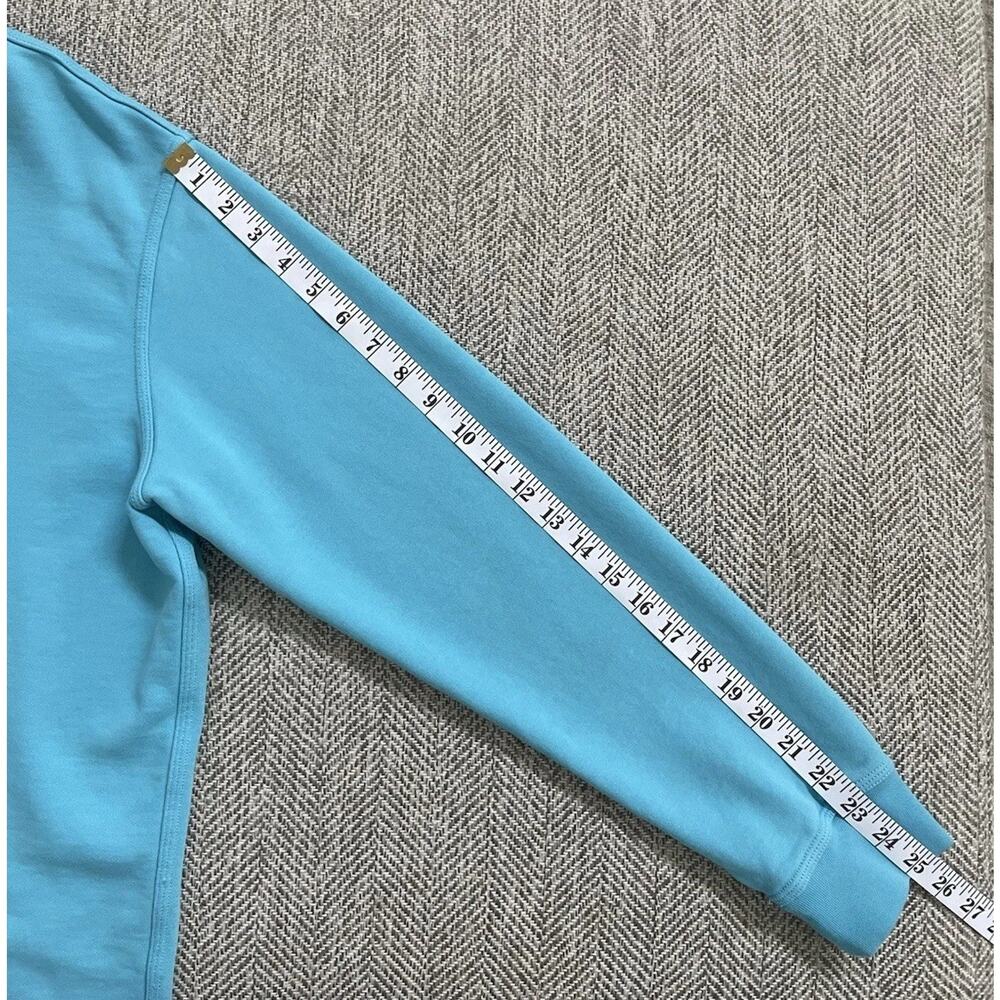 Nike Solo Swoosh Fleece Crew Sweatshirt Turquoise Blue XL Pullover Athleisure - Picture 10 of 10